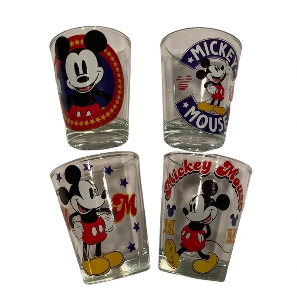 Disney Mickey Mouse Collector Glassware Set  4 Licensed Shot Glasses 1.5…